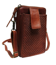 Load image into Gallery viewer, Full Grain Leather Mobile Phone Travel Bag
