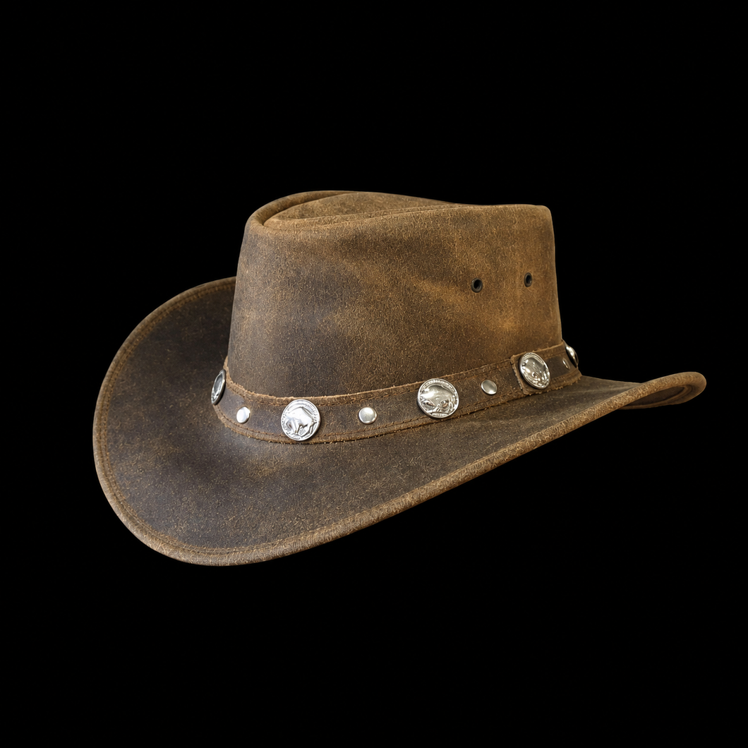 Brown/Silver Rodeo Hat – Outback Leather Products